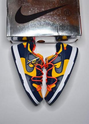 Nike dunk low off-white university gold midnight navy size 37 38 39