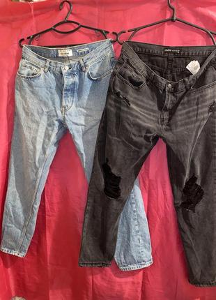 Штаны штани льон джинси джинсы рванки бренд pull&bear cropp.