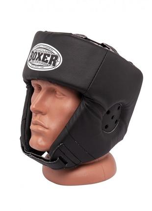 Шлем боксерский boxer  l кожа 0,8-1 мм черный