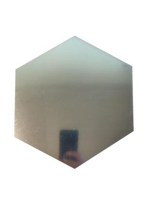 Самоклеюче декоративне дзеркало гексагон 265х265х2 мм1 фото