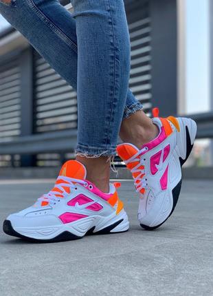 Nike m2k tekno white pink orange, кросівки жіночі найк весна-осінь, женские кроссовки найк м2к2 фото