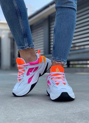 Nike m2k tekno white pink orange, кросівки жіночі найк весна-осінь, женские кроссовки найк м2к5 фото