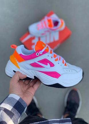 Nike m2k tekno white pink orange, кросівки жіночі найк весна-осінь, женские кроссовки найк м2к8 фото