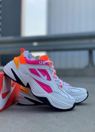 Nike m2k tekno white pink orange, кросівки жіночі найк весна-осінь, женские кроссовки найк м2к9 фото