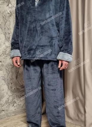 Пижама мужская теплая махровая большие размеры 48,50,52,54,56,58,60,625 фото