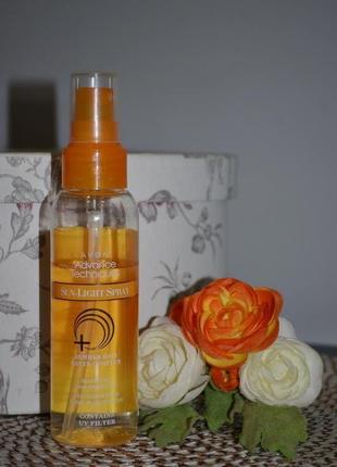 Восстанавливающий увлажняющий спрей для волос avon advance techniques sun-light spray