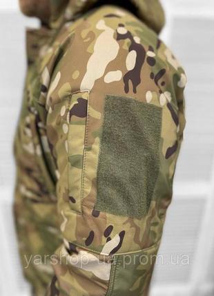 Тактическая зимняя куртка на двойном флисе, цвет мультикам, тактическая армейская куртка3 фото
