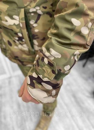 Тактическая зимняя куртка на двойном флисе, цвет мультикам, тактическая армейская куртка4 фото
