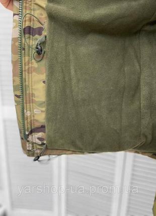 Тактическая зимняя куртка на двойном флисе, цвет мультикам, тактическая армейская куртка5 фото