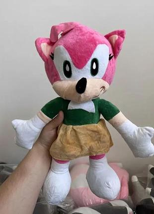 Мягкая игрушка соник 40см, sonic, плюшевая игрушка для сна,мультяшная игрушка розовый