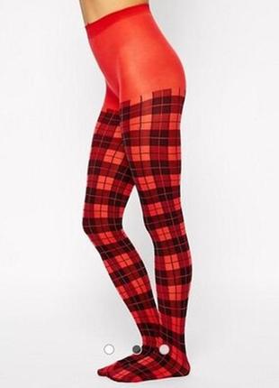 Эксклюзивные капроновые колготки капронки в клетку тартан pretty polly tartan 60den.4 фото