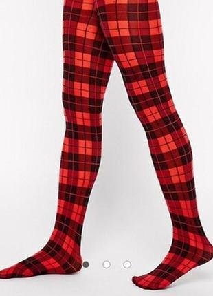 Эксклюзивные капроновые колготки капронки в клетку тартан pretty polly tartan 60den.5 фото