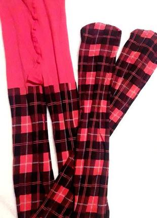 Эксклюзивные капроновые колготки капронки в клетку тартан pretty polly tartan 60den.7 фото