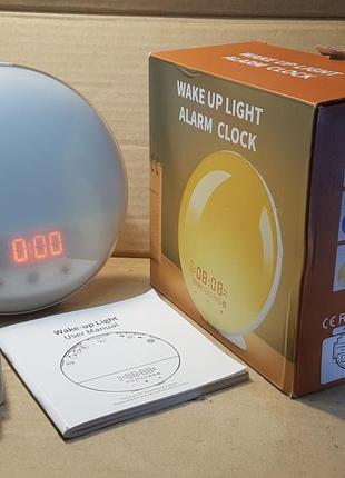 Часы-ночники-радио  будильник  wake up light alarm clock с имитацией рассвета и заката  и fm-радио3 фото