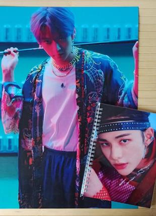 Хёнджин hyunjin stray kids скетчбук + постер