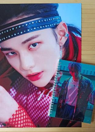 Хёнджин hyunjin stray kids скетчбук + постер