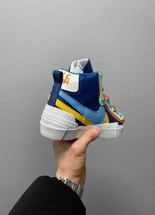 Кроссовки nike blazer mid x sacai «blue yellow’9 фото