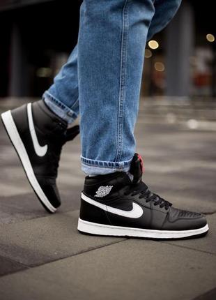 Nike air jordan 1 high black white winter