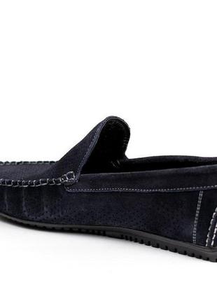 Замшеві мокасини prime shoes сині6 фото
