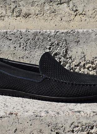 Замшеві мокасини prime shoes сині3 фото