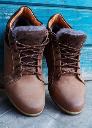Теплі зимові кросівки для чоловіків. черевики з натурального нубуку!2 фото