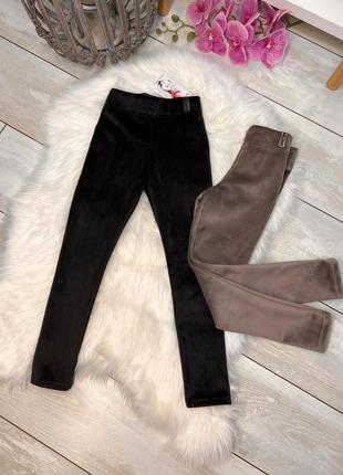 Теплі велюрові лосіни на флісі