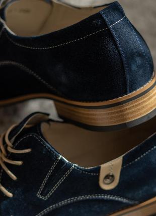 Сині замшеві туфлі - поєднання стилю та комфорту!4 фото