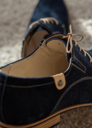 Сині замшеві туфлі - поєднання стилю та комфорту!6 фото