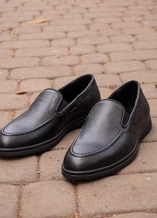 Зручні чорні туфлі лофери без каблука ed-ge 449!4 фото