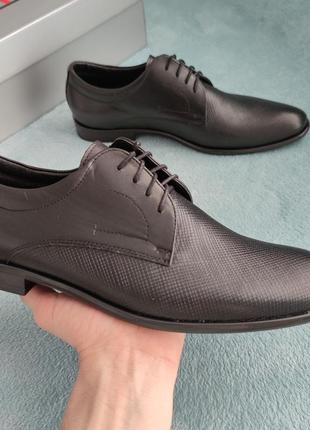 Європейська якість! шкіряні туфлі чорного кольору vitox 5364 фото