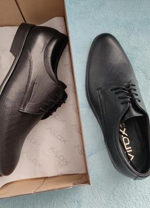 Європейська якість! шкіряні туфлі чорного кольору vitox 5367 фото