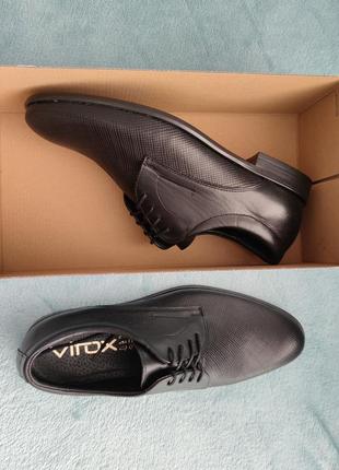 Європейська якість! шкіряні туфлі чорного кольору vitox 5368 фото