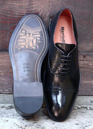 Чоловічі туфлі з натуральної шкіри, чорні сенсор укрїна6 фото