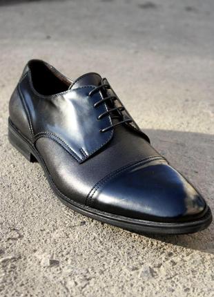Чоловічі туфлі з комбінованої натуральної шкіри 43 розмір10 фото