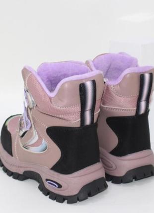 Ботинки для девочек на липучках и молнии на подошве со льдом2 фото