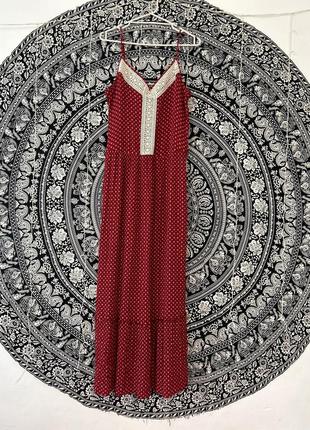 100% вискоза платье в пол с кружевными вставками