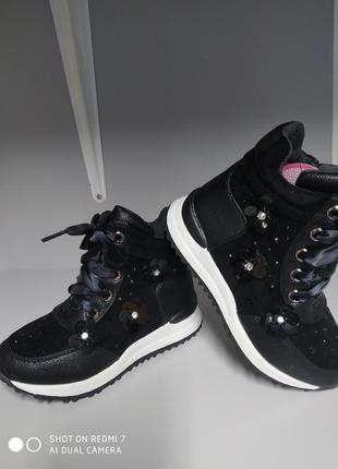 Демісезонні черевики дівчинці р. 27-17,3 см, 2303-чорний2 фото