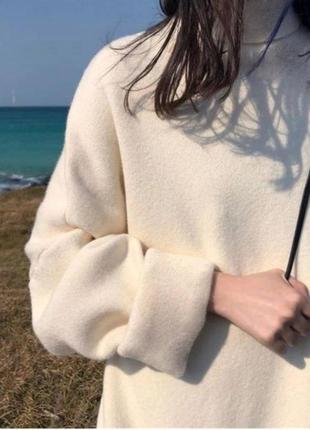 Теплый свитер из ангоры туника удлиненный свободного кроя с горлом оверсайз2 фото