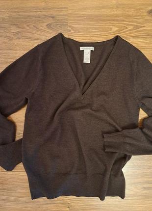 Теплый свитер шоколадного цвета gap, шерсть 100%, размер m.2 фото