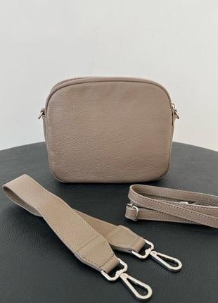 Сумка кросс-боди кожаная итальянская базовая сумочка кроссбоди с широким ремнем3 фото
