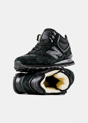 Кросівки зимові new balance 574 high black (winter)