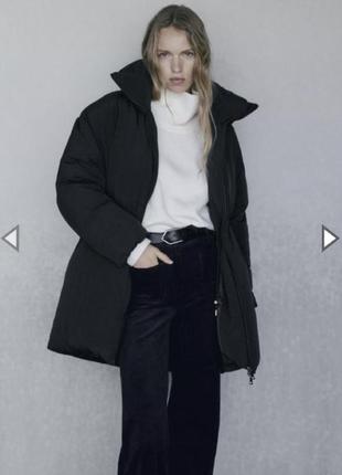 Черный пуховик,черная куртка пухровая из новой коллекции massimo dutti размер xs,s,m2 фото