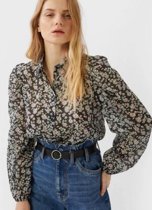 Сорочка жіноча в квітковий принт в ромашку блузка жіноча базова8 фото