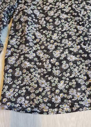 Сорочка жіноча в квітковий принт в ромашку блузка жіноча базова3 фото