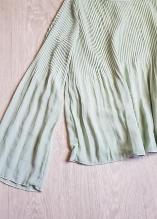 Блузка женская плиссе фишташкового цвета рубашка женская оверсайз2 фото