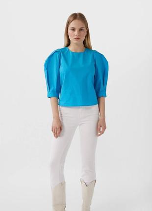 Бавовняна блузка жіноча сорочка жіноча голуба7 фото