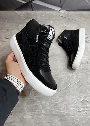 Зимние мужские ботинки puma black (мех) 40-41-42-43-44-454 фото