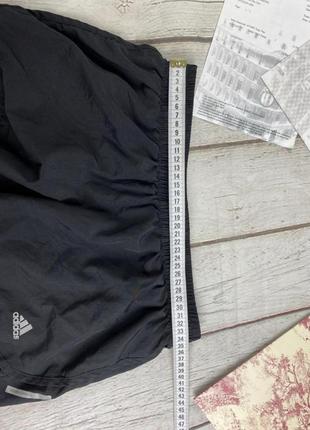 Спортивные беговые женские шорты велосипедки черные двойные adidas shorts running8 фото