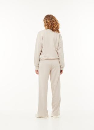 Комплект трехнить свитшот и прямые брюки светло-серый – таш6 фото
