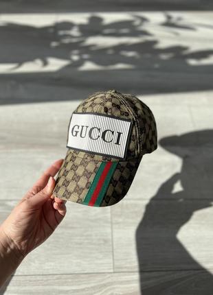 Кепка gucci стильная брендовая кепка унисекс коричневая бейсболка gucci2 фото